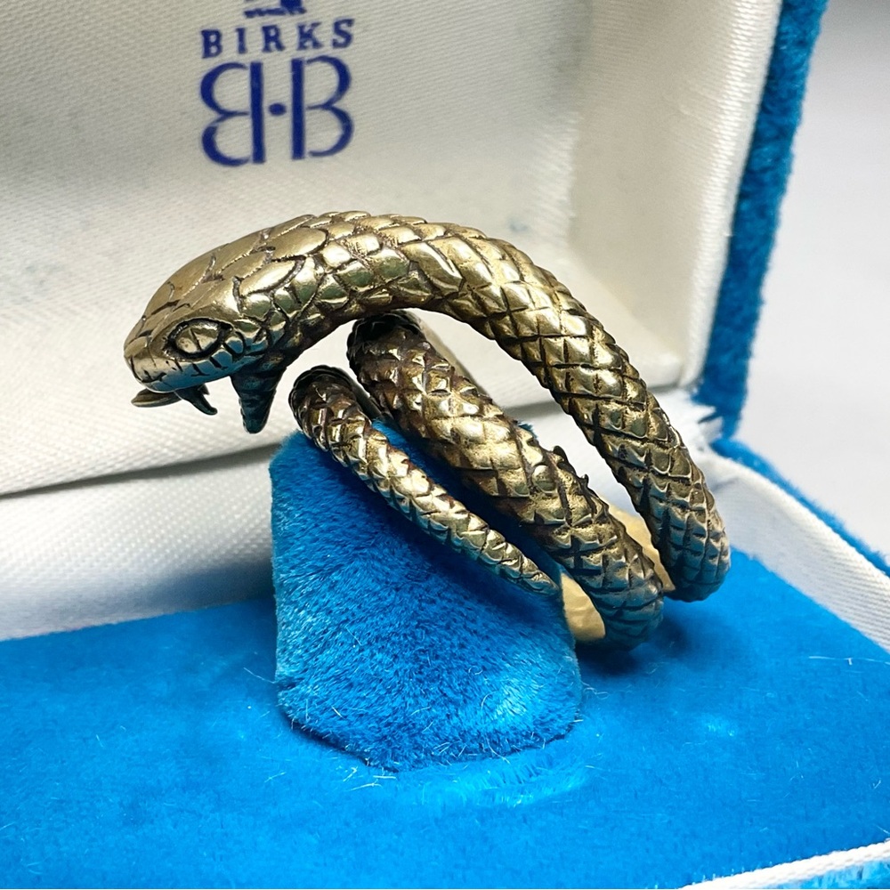 Vtg Snake Cobra Wrap Ring Detailed Heavy Cast